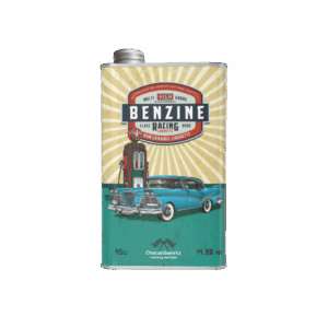 BENZINE BLAUWE OLDTIMER