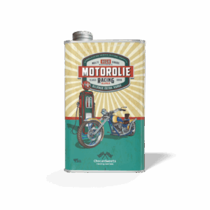 Motorolie – blauwe chopper bike